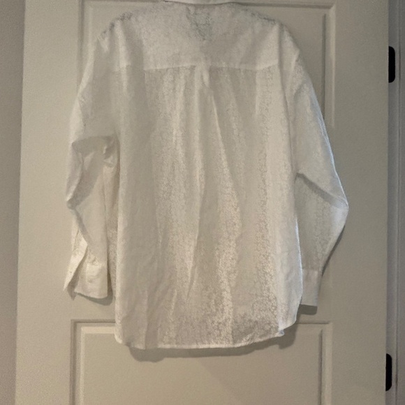 Women's Gap Sheer Floral Big Shirt in New Off White Size S Petite NWT - Picture 5 of 12